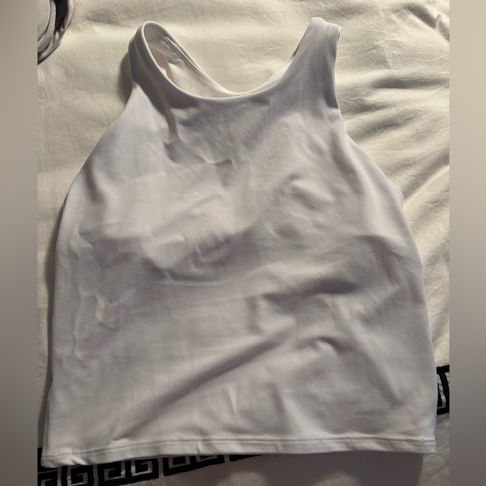 Athleta White High-Neck Athletic Tank